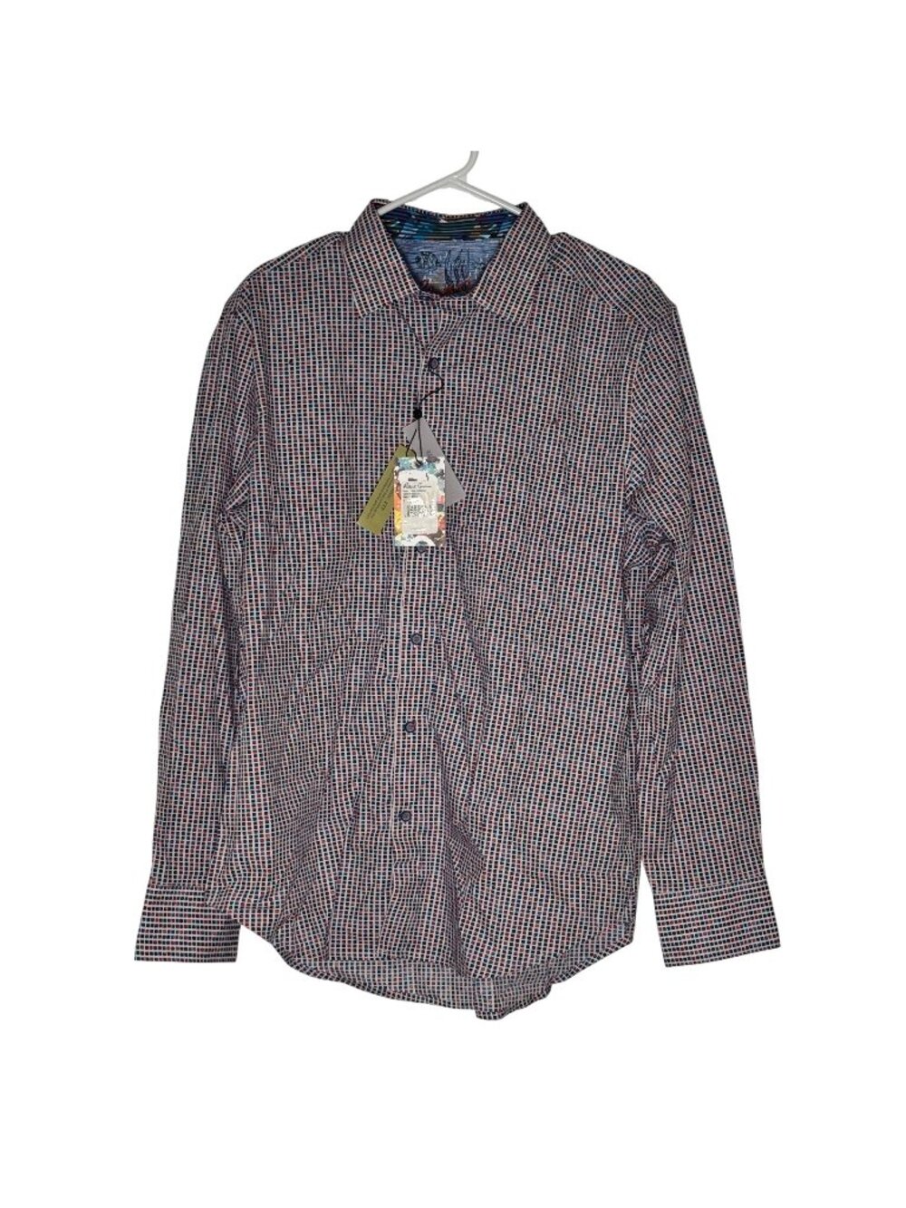 Robert Graham Sag Harbor Red Blue Checkered Classic Fit Shirt Size Large NWT
